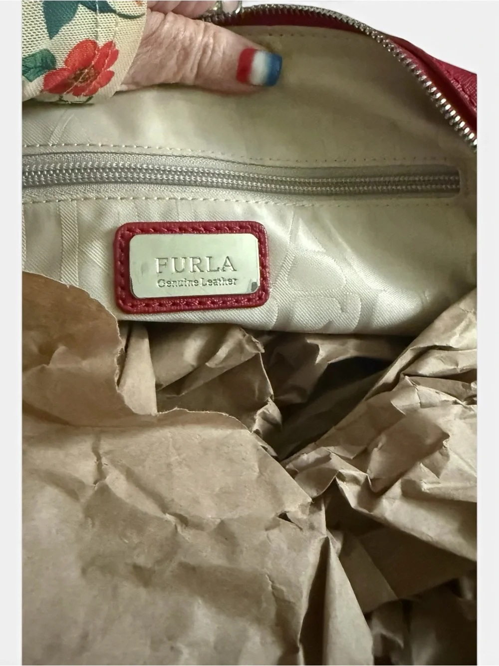 Furla Crimson Dome Leather Top-Handle Satchel Excellent Condition - Picture 4 of 8